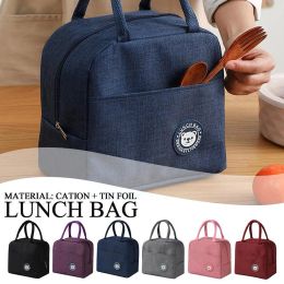 Insulated Lunch Bag Women Kids Cooler Bag Thermal Bag Bags Food Container Pack Canvas Tote Picnic Food Ice Portable E2Y9