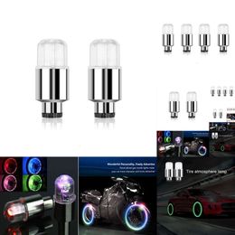 New 2024 Auto Electronics 4Pcs Car Wheel Caps Car Decoration Car Lights For Tyre Hub Wheel Lights Bicycle Deco LED Closed Tyre Valve Car Auto Accessories