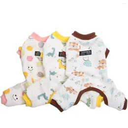 Dog Apparel Winter Cat Jumpsuit Pyjamas Cartoon Design Thcker Soft Tracksuit Pet Puppy Autumn/Winter T-shirt