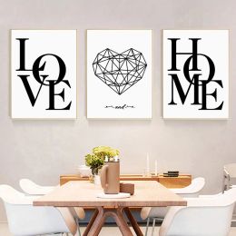 3pcs/set Modern Love and Home Canvas Poster Print Simple Wall Art Decorative Painting for Living Room Bedroom