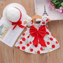 Girl's Dresses Baby dress fruit printed cotton fashion dress summer new comfortable and breathable clothing Y240412Y240417WHT7