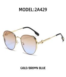 New mens cart womens metal sunglasses gradient color square round glasses frames personalized nose bridge design temples horseshoe9649525