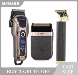 Professional Barber Hair Clipper Rechargeable Electric TOutliner Finish Cutting Machine Beard Trimmer Shaver Cordless Corded X0622962700