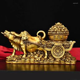 Decorative Figurines Tongwang Niuniu Pulling Cart Accessories Home Office Decoration Relocation Business Gifts