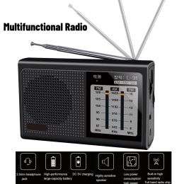 Radio Mini FM/AM/SW Radio Telescopic Antenna Fullwave Band Multifunctional USB Rechargeable Radio Builtin Speaker For Indoor Outdoor