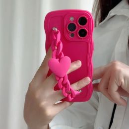 New 3D Heart wristband Phone Case For Huawei honor X8 X9 X7 X6 9X 20 pro 80 10i 20lite Y9 2019 Soft Silicone Protective Cover