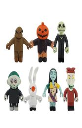 5cm6cm Nightmare Before Christmas Figures Jack Skellington Sally Barrel Lock Shock Zero Pumpkin Oogie Boogie Model6978267