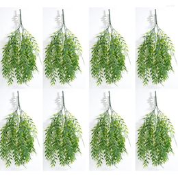 Decorative Flowers 10PCS 50CM Artificial Willow Rattan Branches Home Living Room Decor Ceiling Simulation Plant Weeping Outdoor
