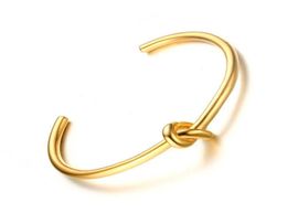 Women039s Sailor Knot Bracelet in Gold Tone Stainless Steel Minimalist Inspired and Fashionable Woman Jewelry9461241