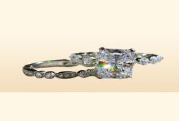 OEVAS 100 925 Sterling Silver Wedding Rings Set For Women Sparking Created Moissanite Gemstone Diamonds Engagement Fine Jewelry274342279