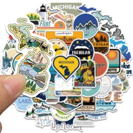 50PCS American Michigan City Landscapes Travel Stickers For DIY Kid Bottle Motorcycle Laptop Refrigerator Decals Toys Sticker