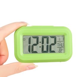 Snooze Mute Desktop Clock Table Clocks Electronic LED Clocks with Temperature Calendar Week Display Digital Alarm Clock G6KA