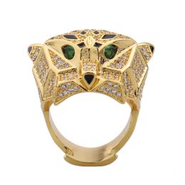 Classic animal shape ring tiger head full of zircon Party Wedding Gift Jewellery R2568240412