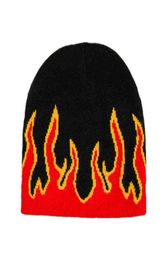 Fashion Jacquard flame Beanies HipHop Warm Knitted Hats Bonnet Caps Y211112880841