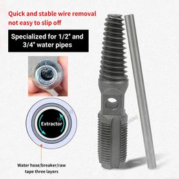 Threaded Water Pipe Extractor Double Head Drill Bits Implant Screw Removal Water Pipe Bolt Screws Valve Thread Repair Remover To