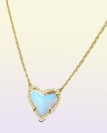 Pendant Necklaces Necklace Heart Drusy Stone Real 18K Gold Plated Dangles Glitter Jewelries Letter Gift With dust bag2270921