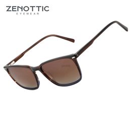 Sunglasses ZENOTTIC 2024 Acetate Polarised Sunglasses Square Sun Glasses Unisex Classical Spring Leg Shades for Drive Travel A23625 24412