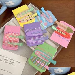 Hair Clips Barrettes 2Pcs Fruit Series Seamless Summer Hairpin No Crease Fixed Clip For Girls Accessories Drop Delivery Jewellery Hairje Ota9E