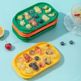 Baking Moulds 1PCS Reusable Ice Tray Square Box Auxiliary Food Puree Cheese Jelly Multi-purpose Cartoon Mold Bar Kitchen Tools Cocktail Cube