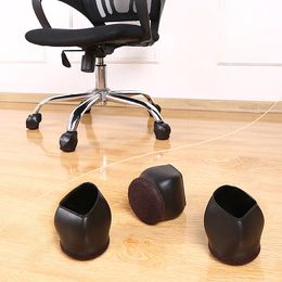 Rubber Bed Office Chair Wheel Stopper Furniture Legs Caster Cups Chair Feet Floor Protectors Felt Pads Bottom Prevents Scratches
