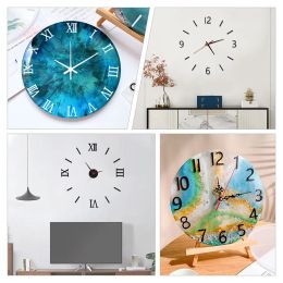 DIY Arabic Roman Number Crystal Epoxy Resin Silicone Mould For Round Clock Making Accessories Handmade Wall Clock Decoration