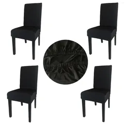 Chair Covers Wholesales 4 Pieces Black Spandex Fabric Stretch Removable Washable Dining Room Cover Protector Seat Slipcovers SCS-4BL