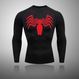 T-Shirts New Mens Sport Compression Shirt Gym Tight Sweatshirt Running Top Fitness Bodybuilding Clothes Jogging MMA Rashguard Tshirt