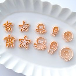 DIY Ocean Beach Style Polymer Clay Mold Marine Octopus Turtle Starfish Shell Shape Earrings Cutting Jewelry Molds Making Tools