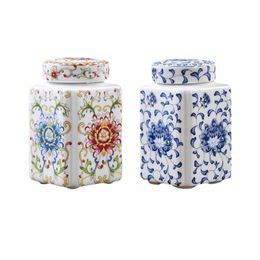 Porcelain Temple Jar Flower Vase Flower Display Organiser Versatile Ceramic Ginger Jar for Home Wedding Table Bedroom Decoration