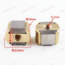 EDM Wire Cut Tungsten Carbide 21*14*18*5mm Conductive Block Power Feed Contact Block for Wire Cutting Machine 2pcs