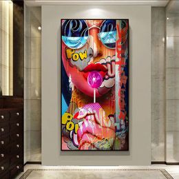 Graffiti Abstract Wall Art Poster Sexy Cool Girls Mural Modern Home Decor Painting Canvas Pictures Prints Living Room Decorate