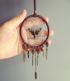 Mini Dreamcatcher Car Hanging Handmade Vintage Dream Catcher Decor Pendant Net With Feather Decoration Ornament7828688