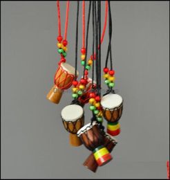 Pendant Necklaces Mini Jambe Drummer For Djembe Percussion Musical Instrument Necklace African Hand Drum Jewellery Ac Dhgirlssh1158688
