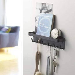 Wall-Mounted Shelf Sundries Organiser Self Adhesive Door Key Hanger Storage Rack Home Decorative Hooks Holder Key Board Stand