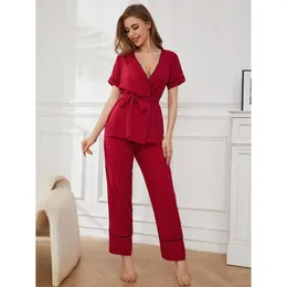 Home Clothing Spring Autumn Cardigan Short Sleeved Bathrobe Clothes Loose Casual Pyjamas Solid Colour Cotton Sleepwear Women's Nightwear