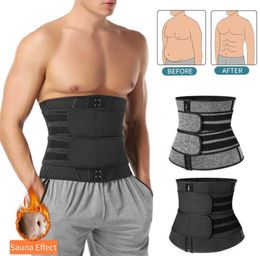 Men Workout Waist Trainer Tummy Slimming Sheath Sauna Body Shaper Trimmer Belt Abs Abdomen Shapewear Weight Loss Corset Fitness6896665