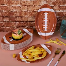 Disposable Dinnerware 10 Pieces Of Rugby Paper Tray Potato Chips Sports Games Birthday Parties Football Supplies