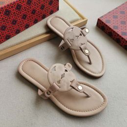 Top Designer Sandal Miller Slippers Torybutch Womens Summer Fashion Flat Sandals Factory Slide Flip Flops Shoe Genuine Leather Pink Sli 43451