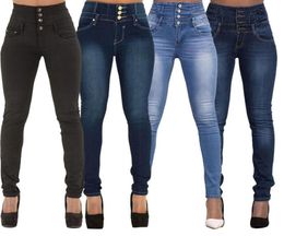 Women Black Jeans Push Up Pencil Denim Pants Ladies Vintage High Waist Jeans Casual Stretch Skinny Mom Jean Slim Femme Plus Size1194191