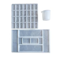 Craft Tools Dominoes Epoxy Resin Mould Storage Box Silicone DIY Crafts Jewellery Case Holder Casting Drop4064544