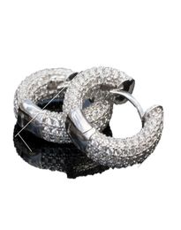Men Women Blingbling Earrings Gold Silver Color Full CZ Diamond Earrings Hoop Punk Rock Hip Hop Jewelry3725608