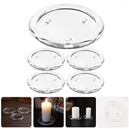 Candle Holders Small Disc Glass Pillar Candles Plates Trays Tea Light