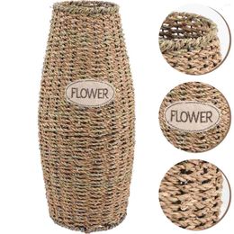 Vases Dry Vase Rattan Pots Tabletop Centerpieces Natural Flower Planter Rustic Container Woven Creative Arrangement