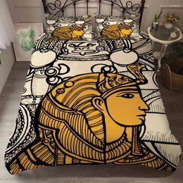 Bedding Sets Ancient Egypt Culture 3D Bedspread Black Gold Duvet Cover Pillowcase 3 Piece Comforter Bed Linen With Print