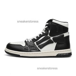 Leather Shoe Sneaker Versatile Skel Mens Skateboarding Shoes Designer Fashion Armyri Bone Chunky White High Top Genuine Men's Women's Small Splice 40M2