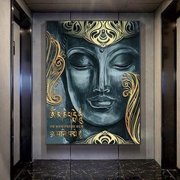 Abstract Islamic Calligraphy Buddha Canvas Painting Nordic Modern Poster And Prints Wall Art Pictures For Living Room Home Decor