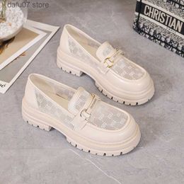 Dress Shoes Casual Shoes Thick soled loafers childrens 2023 new spring and summer mesh shoes fashionable versatile with a single heel for womens H240412