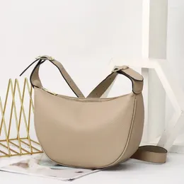 Shoulder Bags Top Layer Cowhide Versatile Casual Women's Handbag Crossbody Bag Minimalist Ladies' Zipper Shell Soft Leather