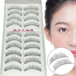 False Eyelashes 10 Pairs Handmade Naturally Long Dense Lashes Soft Extension Full Tool Eyelash Strip Makeup G0M6