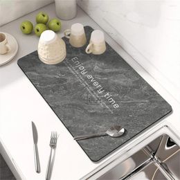 Table Mats Coffee Machine Drain Mat Marble Kitchen Countertop Absorbent Dry Non-slip Bar Modern Art Washable Heat